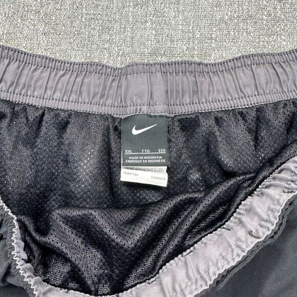 Vintage Nike Running Shorts Mens XXL 2XL Black Swoosh Mesh Lined - Picture 3 of 8